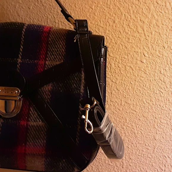 Relic By Fossil Purple Pink Plaid Shoulder & Hand Bag NWOT - Picture 8 of 16